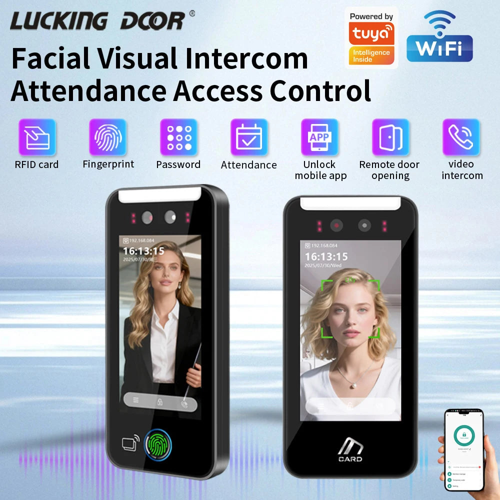 Lucking Door AI520KS LAN TCP WIFI Smart Life App Dynamic Face Recognition Attendance for Fingerprint Access Control System