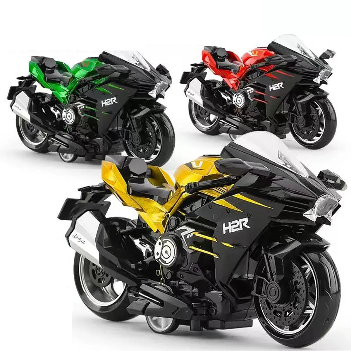 1:32 Scale Cast Simulation Alloy Toy Motorcycle Pull-Back Drive Collectible Miniature Bike Model for Kids
