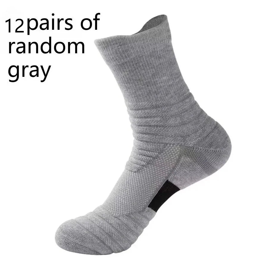 Random 12 pairs of versatile sports socks for both men and women, suitable for daily exercise and multiple scenarios