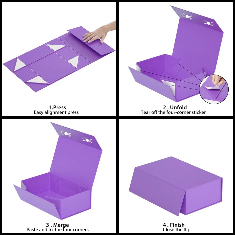 Collapsible Magnetic Closure Gift Box for Presents Bridesmaid Proposal Wedding Christmas Halloween Birthday Party Favor Packaging 9.5x6x3 Inches
