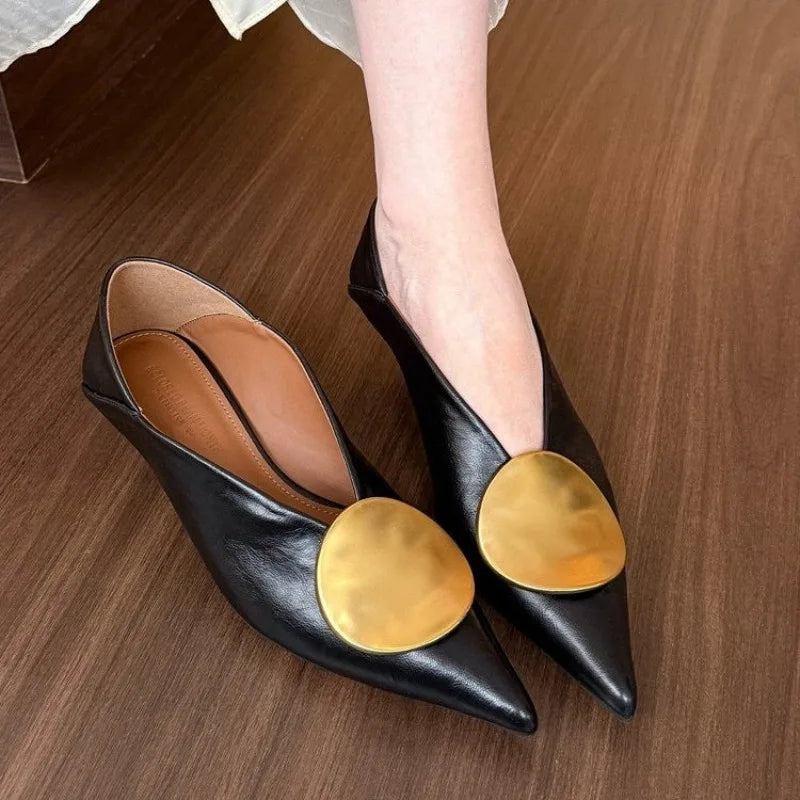2025 Spring Summer Pointed Toe Footwear Slip On Women Flats Shoes Female Slides Fashion Shallow Ladies Flats Shoes