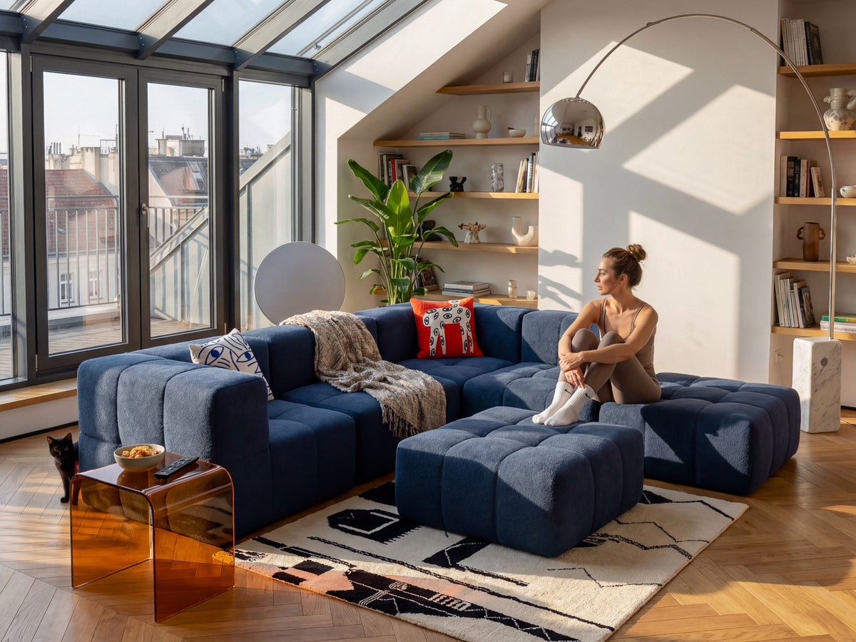 3 Teiliges Modulares Sofa – Blau