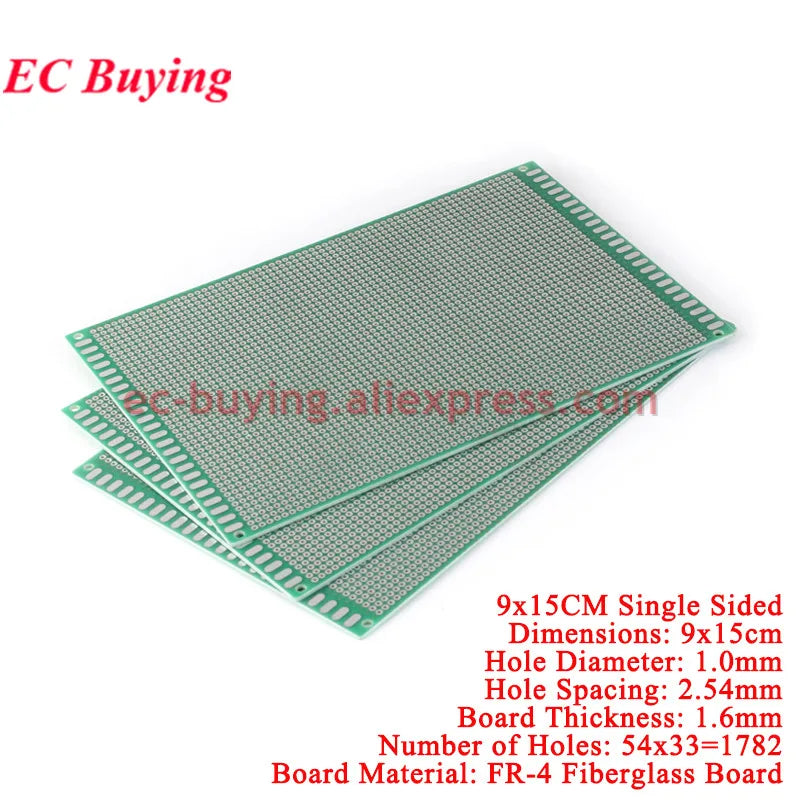 1Pc-10Pc 9x15 cm Single Sided Copper Prototype 9x15CM PCB DIY 2.54mm Universal Printed Circuit Board Breadboard Plate 90mm 150mm