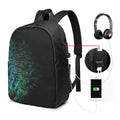 Peacock Feathers On A Black Background Backpack Travel Notebook Bag Computer College Student School Bag Laptop Shoulder Bags
