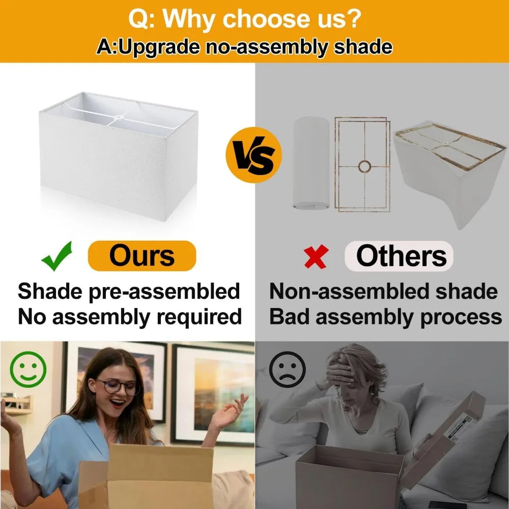 21" Touch Bedside Lamps, USB & AC Outlets, Dimmable, Set of 2, White Shade, 2700K LED Bulbs
