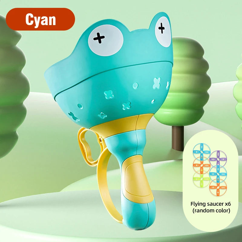 Childrens Toy HandThrow Catch Frisbees Frog Catapult Outdoor Game Set Toy for Garden Party Birthday and Holiday Gifts