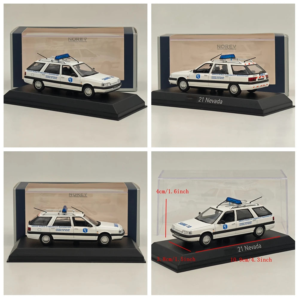 Norev 1/43 21 R21 Nevada Pompiers Firefighters - VTULE/Police Nationale/Station Wagon Douanes/SAMU 10/Gendarmerie Diecast Car