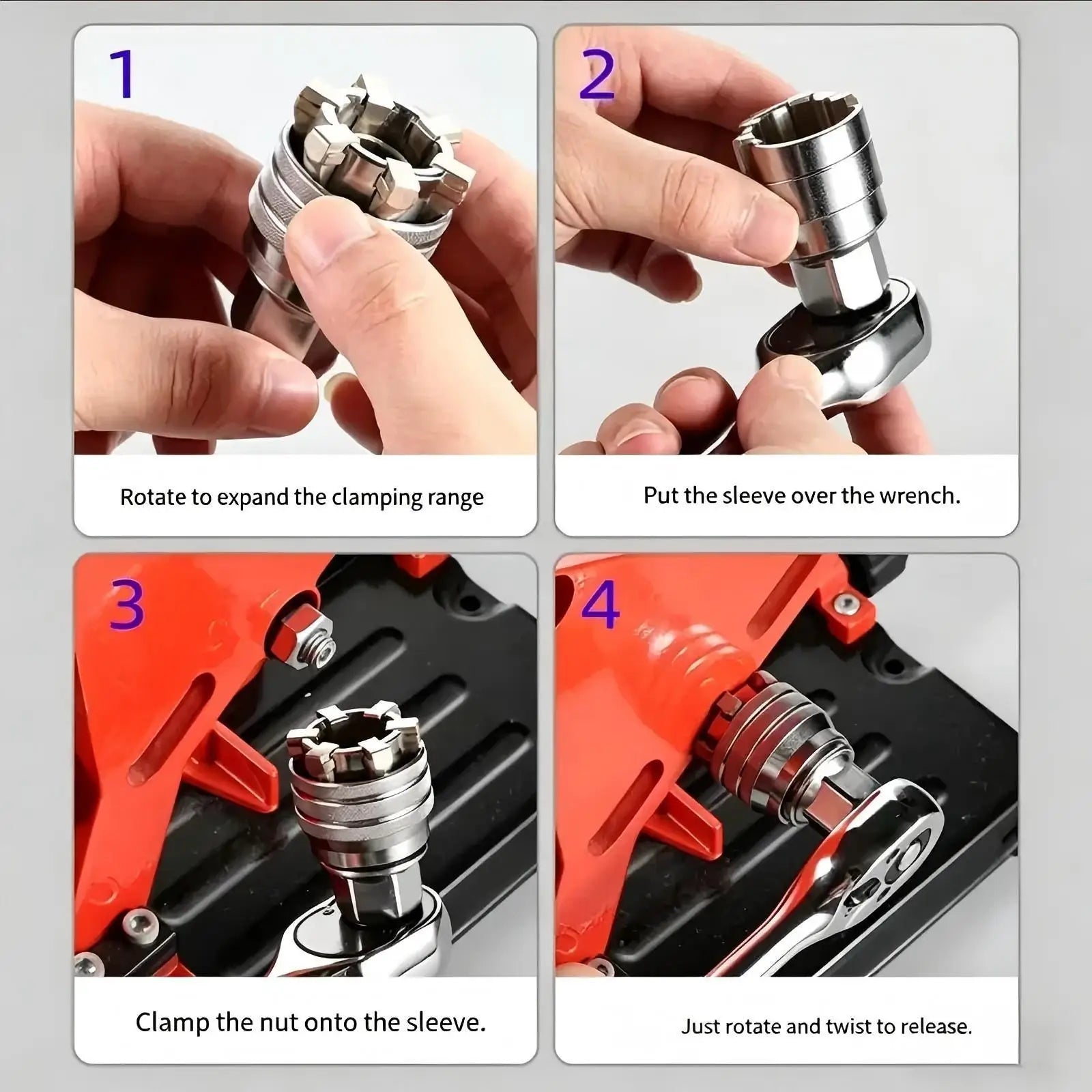 Multi-Function Universal Socket Wrench Adjustable Hand Tool for 3/8 Inch Drive Ratchet Torque Wrench Power Drill Adapter Universal Maintenance Repair Hardware Tool Practical DIY Gadget Men Fathers Day Gift