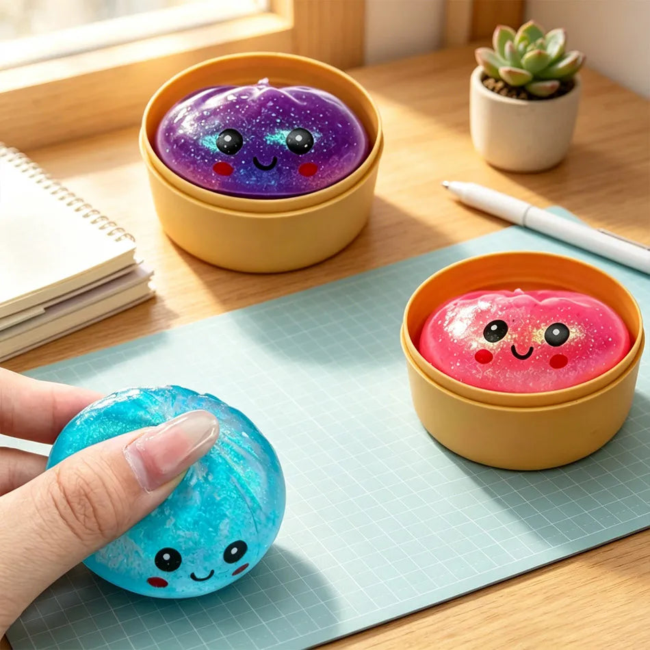 2026  Blind Box cute Mini Glitter Baozi Squishy Toy Sparkly Steamed Bun Squeeze Fidget Toys Stress Relief Sensory Squishies