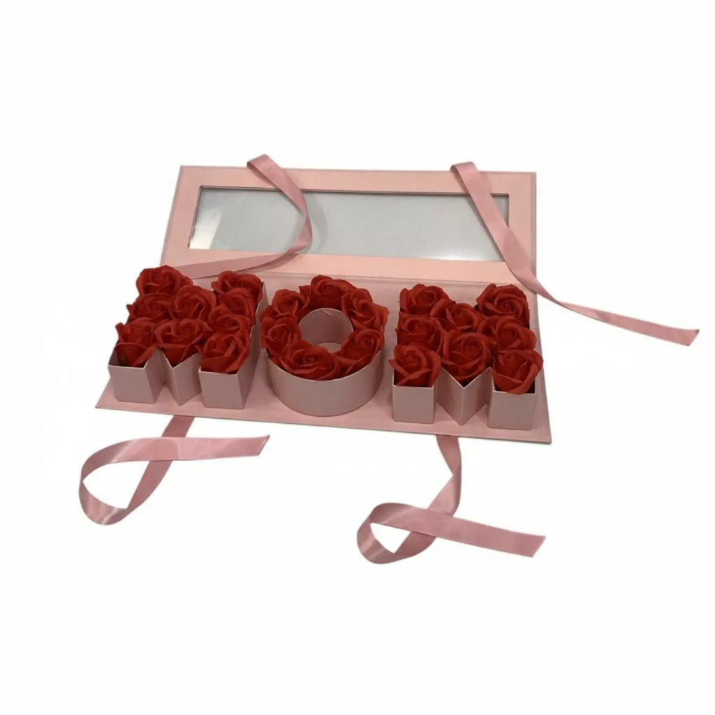 MOM Letter Gift Box Clear View Window Rectangular MOM Letter Display Box Elegant Design Flower Container for Moms, Weddings,