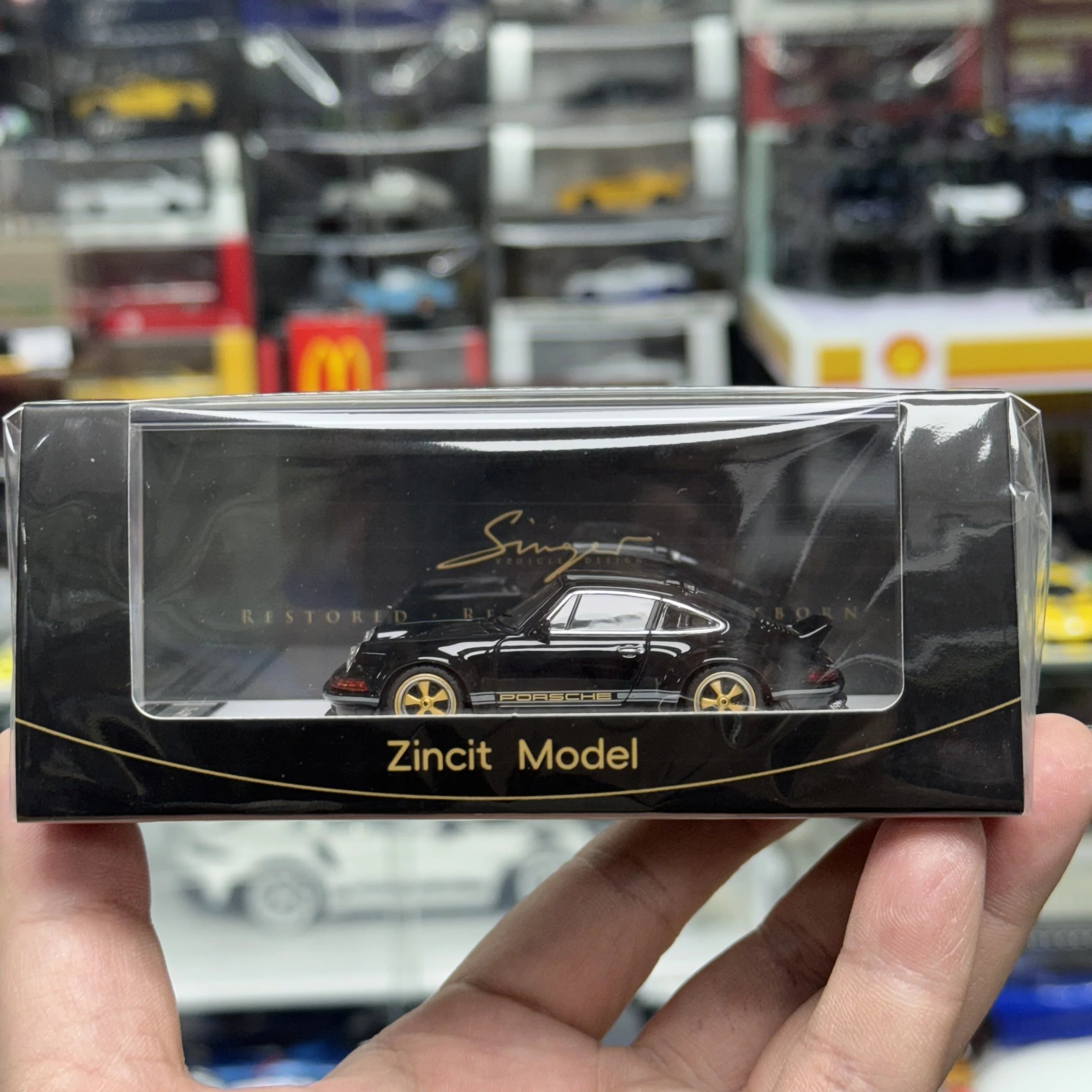 Zincit Model Diecast 1/64 Scale Porsche 964 Singer DLS Coupe Sports Car Model Alloy Porsche 911 Singer Car Model Display Piece