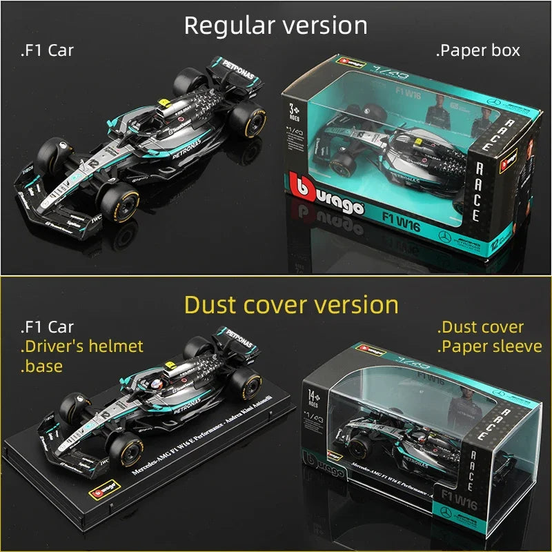 Bburago 2025 W16 Performance F1 1:43 Car Die Cast Vehicles Model Diecast Alloy Model Car Kids Toy Desktop Decor Birthday Gift