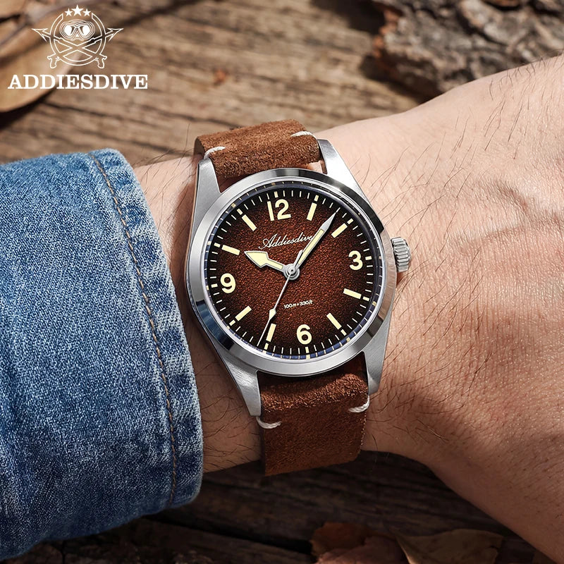 ADDIESDIVE 36MM 200M Waterproof Sapphire Glass Watches C3 Retro Super Luminous 316L Stainless Steel Women's Quartz Wristwatches