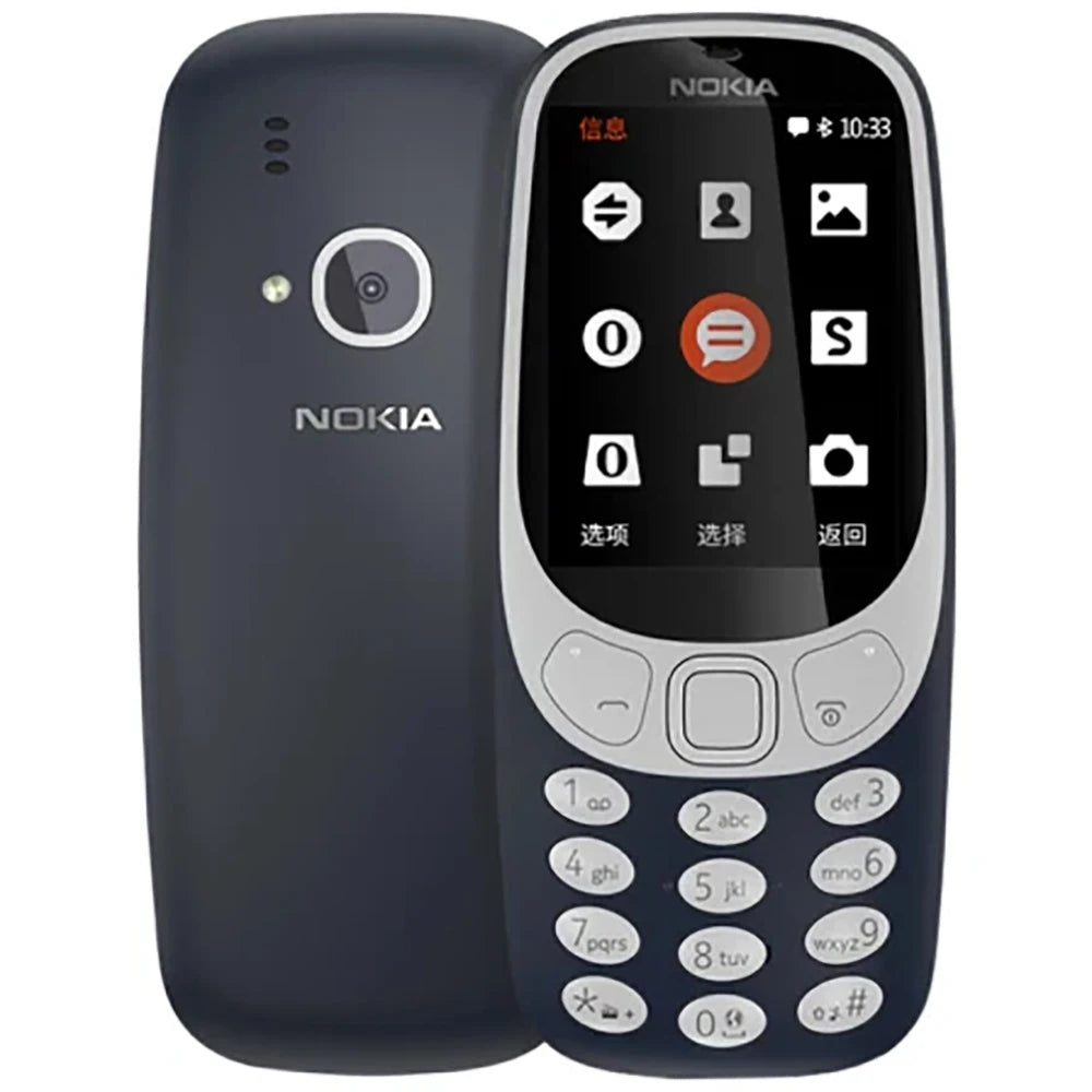 Nokia 3310 2018 2G Backup Phone 2.4-inch 1200mAh MP3FM Radio 2MP Bluetooth Flashlight MicroUSB Nokia Elderly Phone Unlock Used