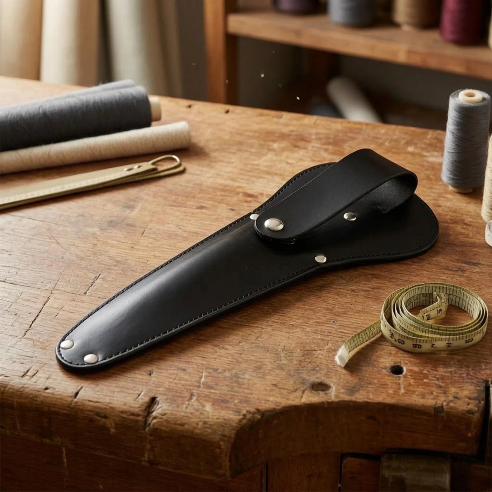 Leather Scissor Sheath Safeguarding Tailoring Scissor Pouch Blade Cover Pouch Flap Top Sewing Accessory Sturdy