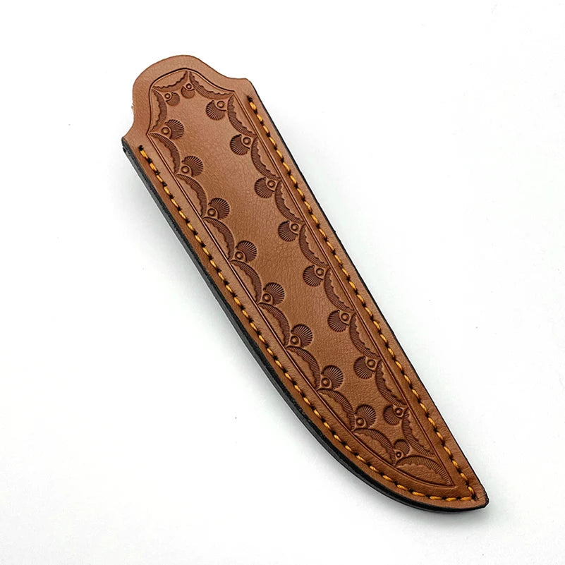 1pc Genuine Cowhide Fixed Blade Knife Scabbard Outdoor Straight Knives Cow Leather Sheath Cover Storage Bag Pants with Belt