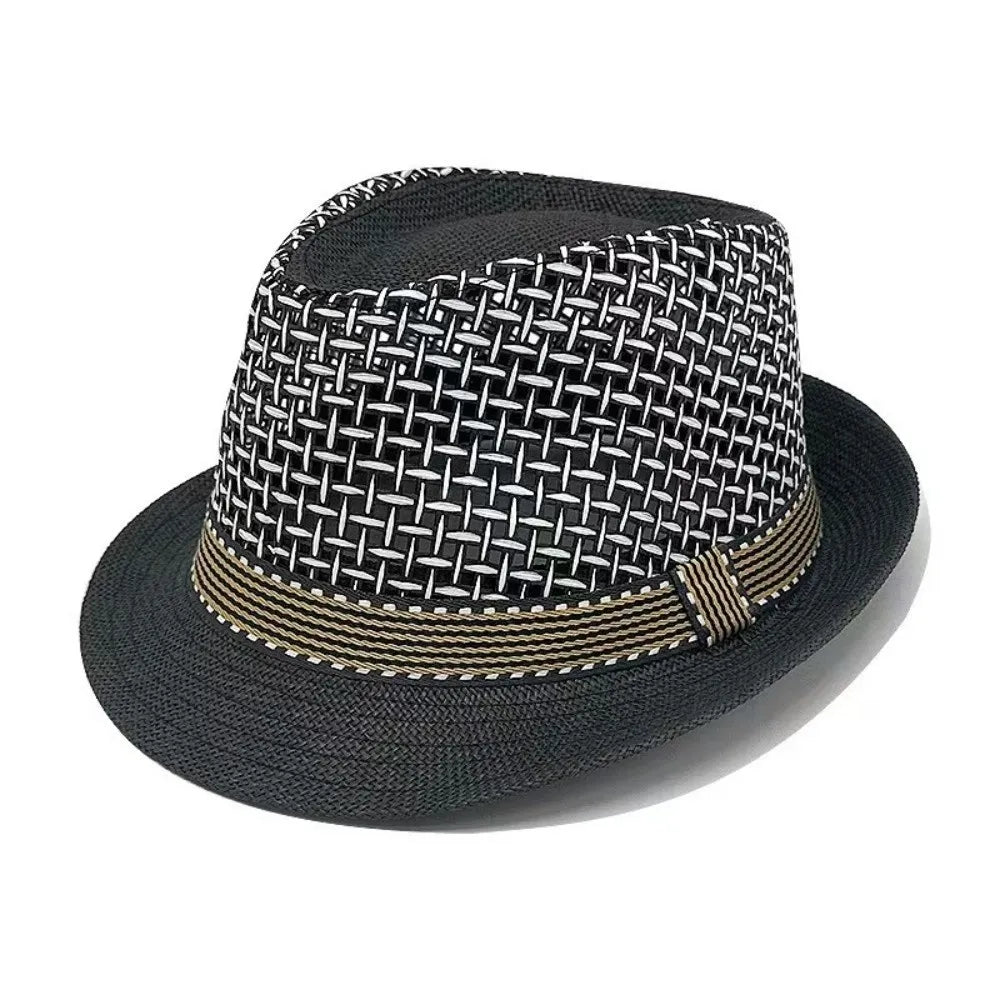 Elegant Short Brim Men Panama Hat Lightweight Breathable Woven Straw Hat Sombrero Hollow Out Vacation Beach Cap Performances