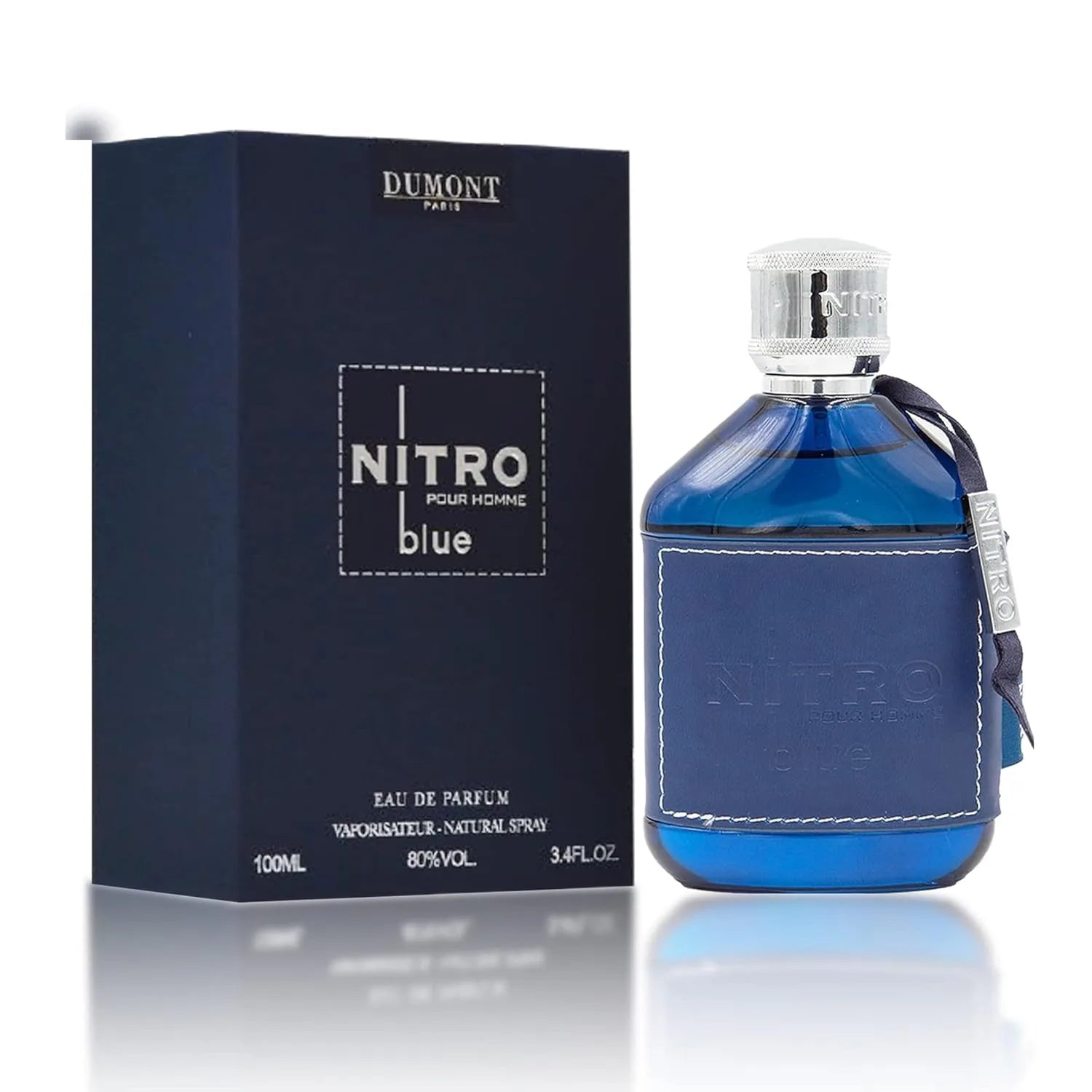 Dumont Nitro Blue 3.4 Oz Eau De Parfum Men – Fresh Aquatic Floral Woody Fragrance - Long