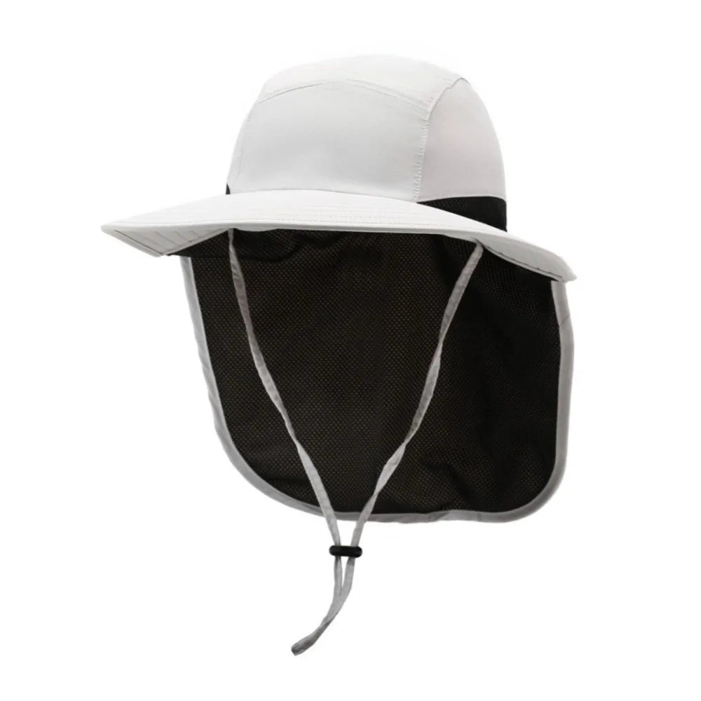 Fashion Wide Brim Outdoor Sun Hat Adjustable UV Protection Fisherman Cap with Neck Flap Quick-drying Bucket Cap Women