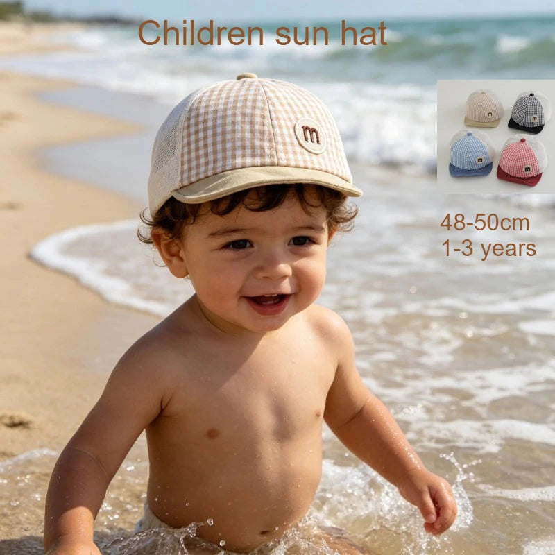 Baby Hat Sun Protection 48-52cm 1-3 Years Boys Toddler Girls Hats Summer Soft Brim Baseball Cap Mesh Breathable Thin Kids Cap