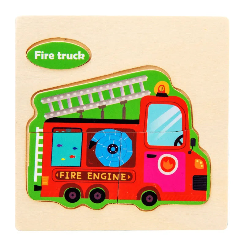 Wooden Toy 3D Jigsaw Puzzle Small Size Cartoon Animal Puzzle Board Kids Early Learning Educational Toys for Children Gifts