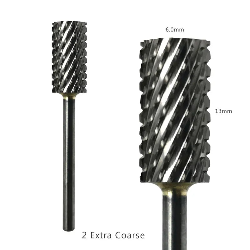 HYTOOS 1PCS Tungsten Carbide Burr Nail Drill Bit 3/32" Bits For Manicure Drill Accessories Milling Cutter Nail Art Tools