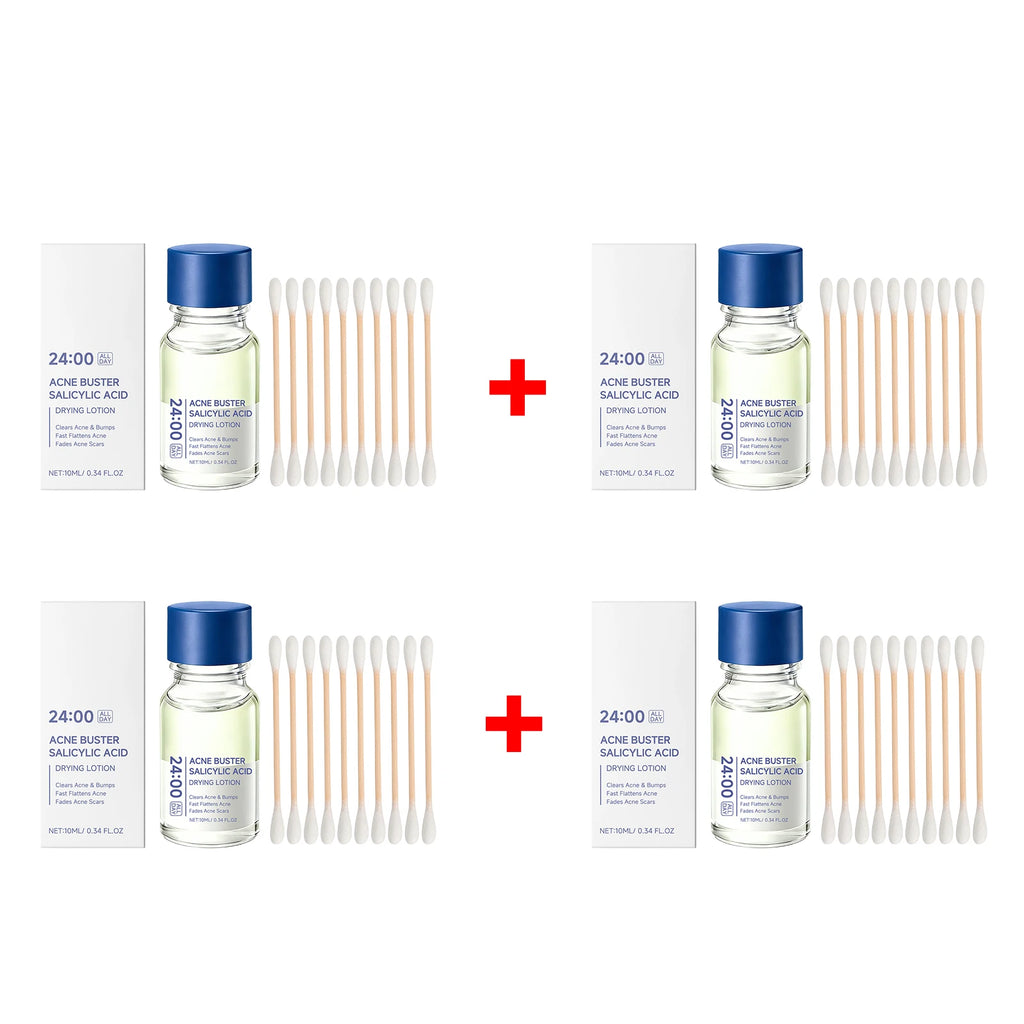 Salicylic Acid Acne Drying Lotion Pimple Remover Serum Fade Marks Shrink Pores Oil Control Face Care with Swabs