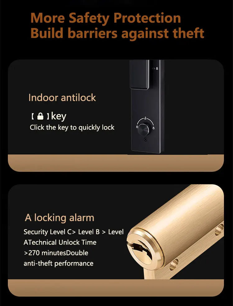 Latest Version Smart Lock A03-U Face Palm Vein Recognition HD Camera with Visual Intercom