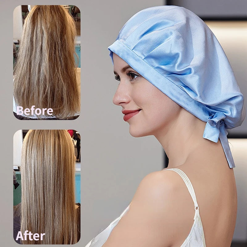 100% Silk Bonnet For Women  Mulberry Silk Turban For Hair Sleeping Night Cap Hair Loss Sleep Natual Pure Silk Hair Wrap Headwrap