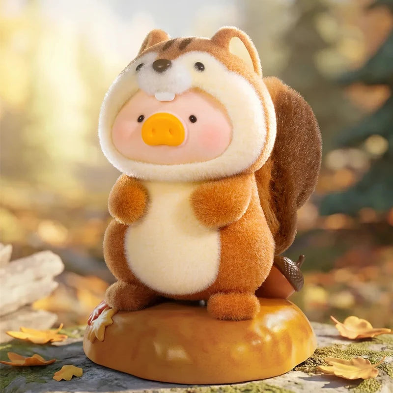 Lulu The Piggy Animls Party 2 Squirrel Action Figure Lulu The Piggy Anime Figurine Squirrel Handing Card Collection Model Toys