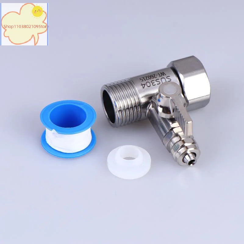 【HT】【HT】1 Set Tap Tee B Cold Hot Water Pipes Home Accessories 1/2" To 1/4"3/8" With Shut-Off Ball Valve RO Feed Water Adapter