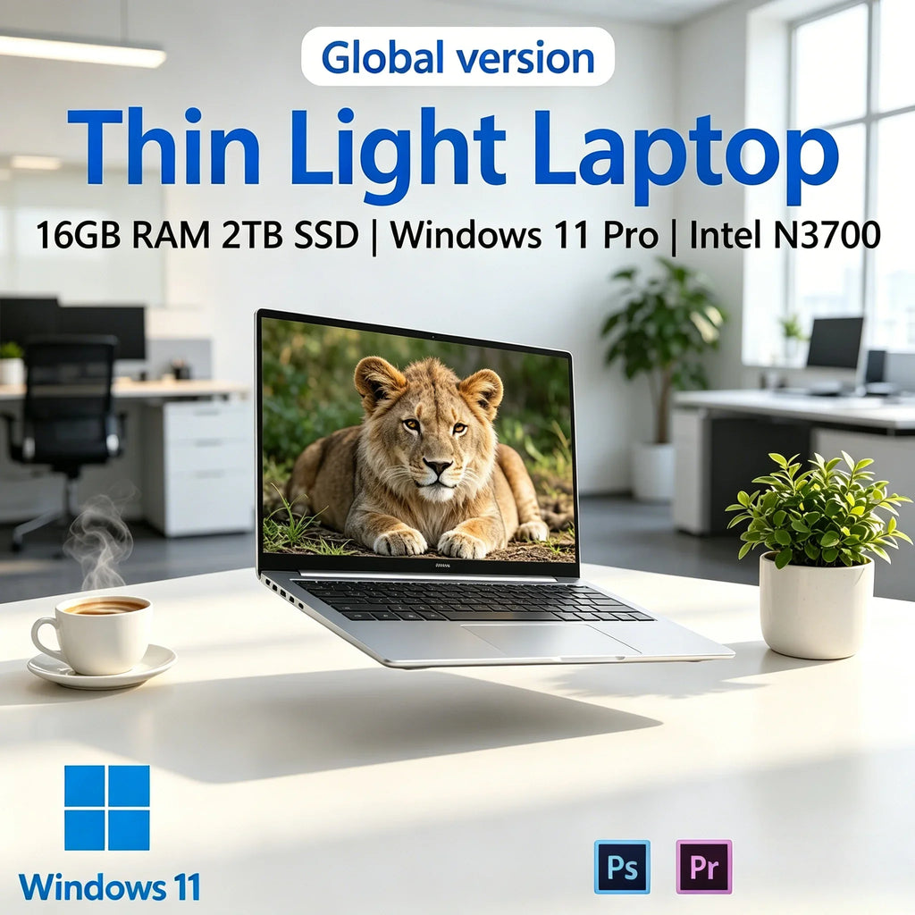 New Arrival Compact Laptop 1920*1080 HD Display Intel N3700 16GB+2TB SSD Home Entertainment Notebook