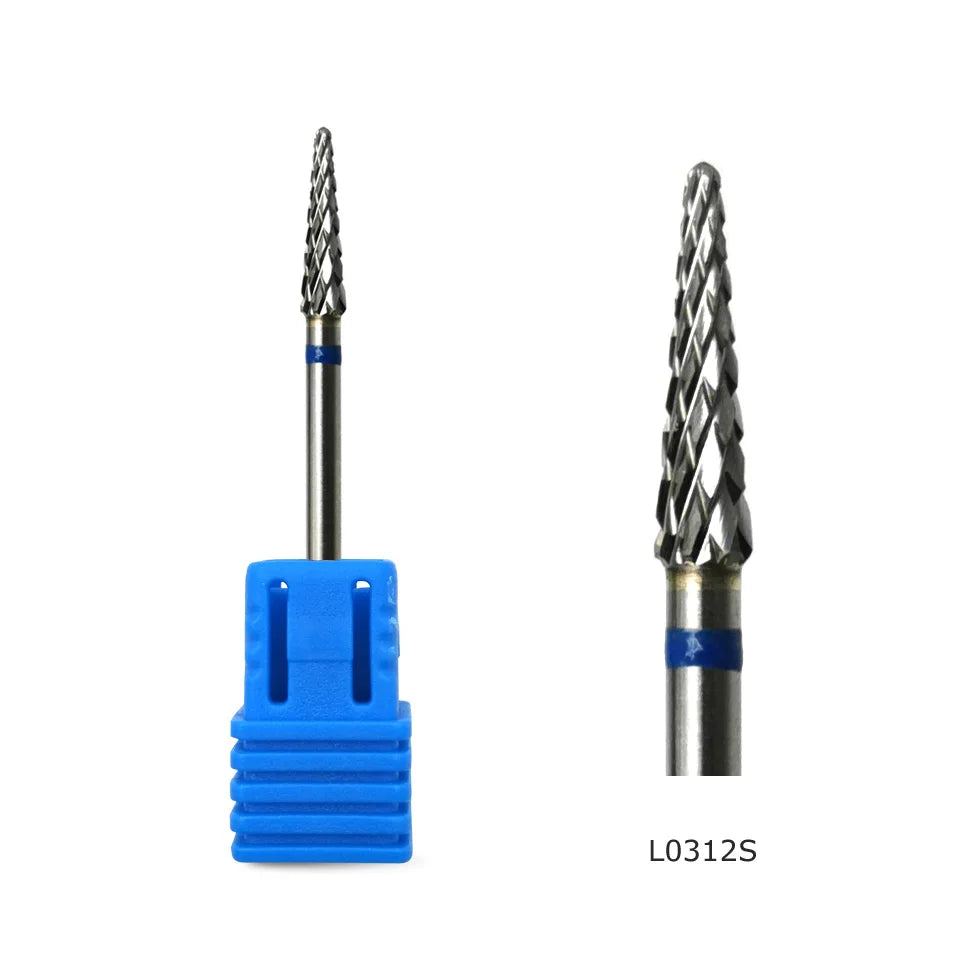 HYTOOS 1PCS Tungsten Carbide Burr Nail Drill Bit 3/32" Bits For Manicure Drill Accessories Milling Cutter Nail Art Tools