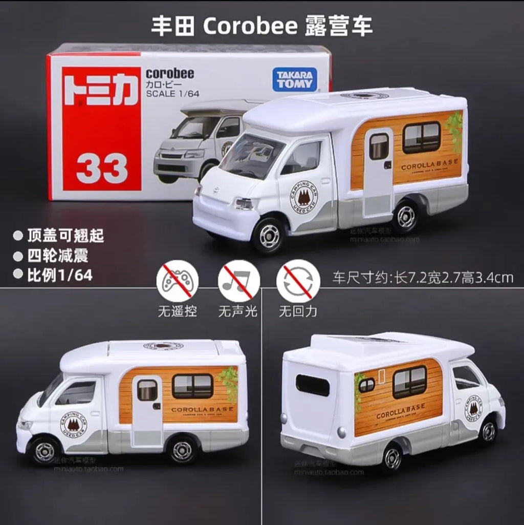 In Stock Original TOMY Tomica No.33 Toyota Corolla Camper 1/64 Alloy Diecast Car Model Collection Gift