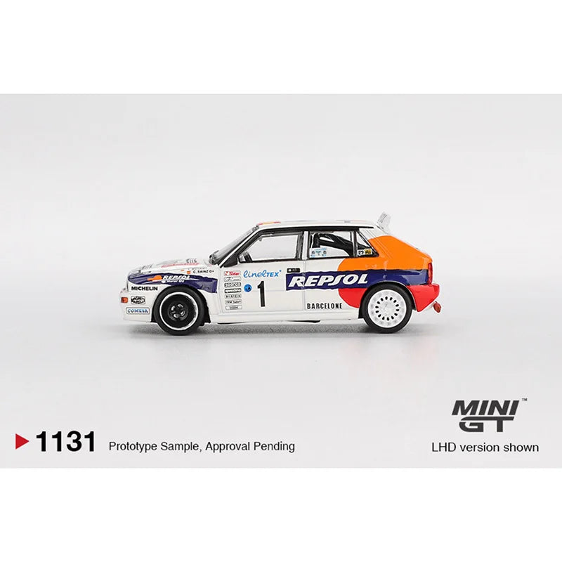 MINIGT 1131 1:64 Lancia Delta HF Integrale Evoluzione #1 1993 Rallye Monte Carlo Diecast Car Model Collection Toys