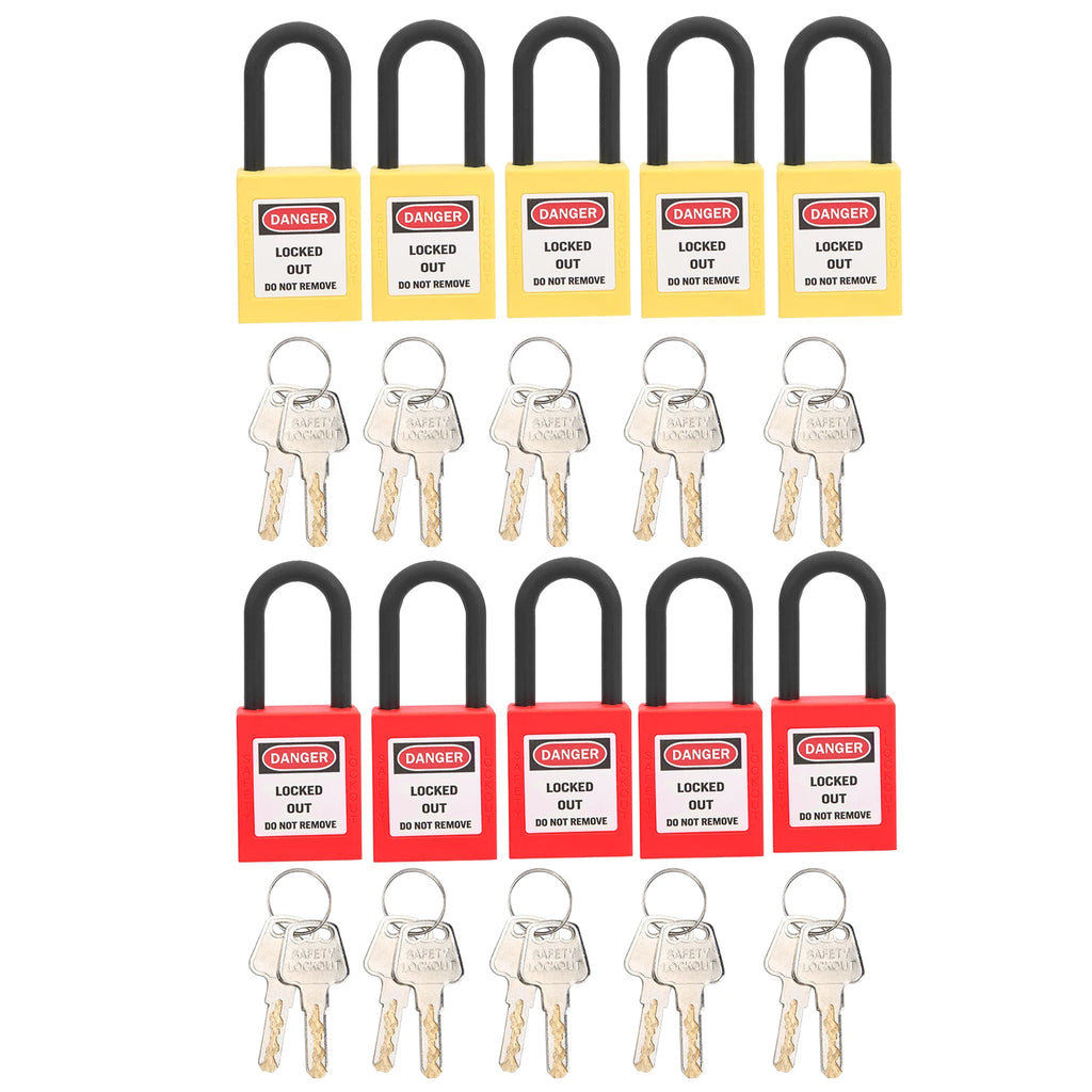 5 Sets 38mm Nylon Dustproof Engineered Safety Padlock Industrial Site Lockout Tagout Security Isolation Lock