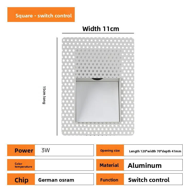 Borderless LED floor lamp, embedded motion-sensing floor lamp for corners, hotel steps, stairs, COB hallway light