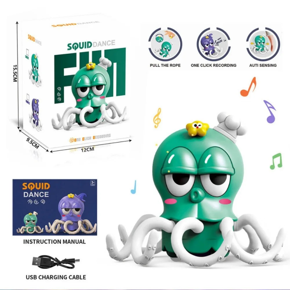 Electric Dancing Octopus Toy Automatic Induction Obstacle Avoidance Colorful Musical Interactive Crawling Octopus Toys