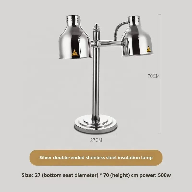 250W Infrared Lamp Food Heating Stainless Steel Antique Copper Silver Table Lamp Buffet Carving Hotels Caterers Restaurants