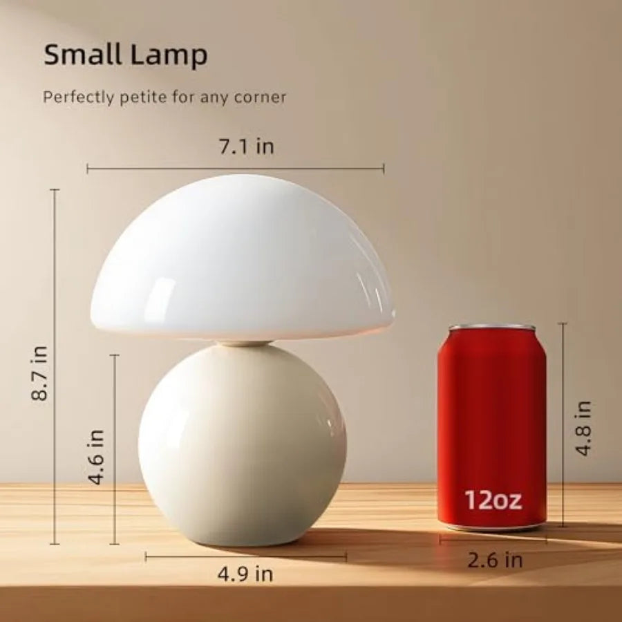 Mushroom Lamp Table Lamp for Bedroom, Desk Bedside Small Lamps for Living Room Night Stands, Mushroom Decor Cute Mini Modern Mi