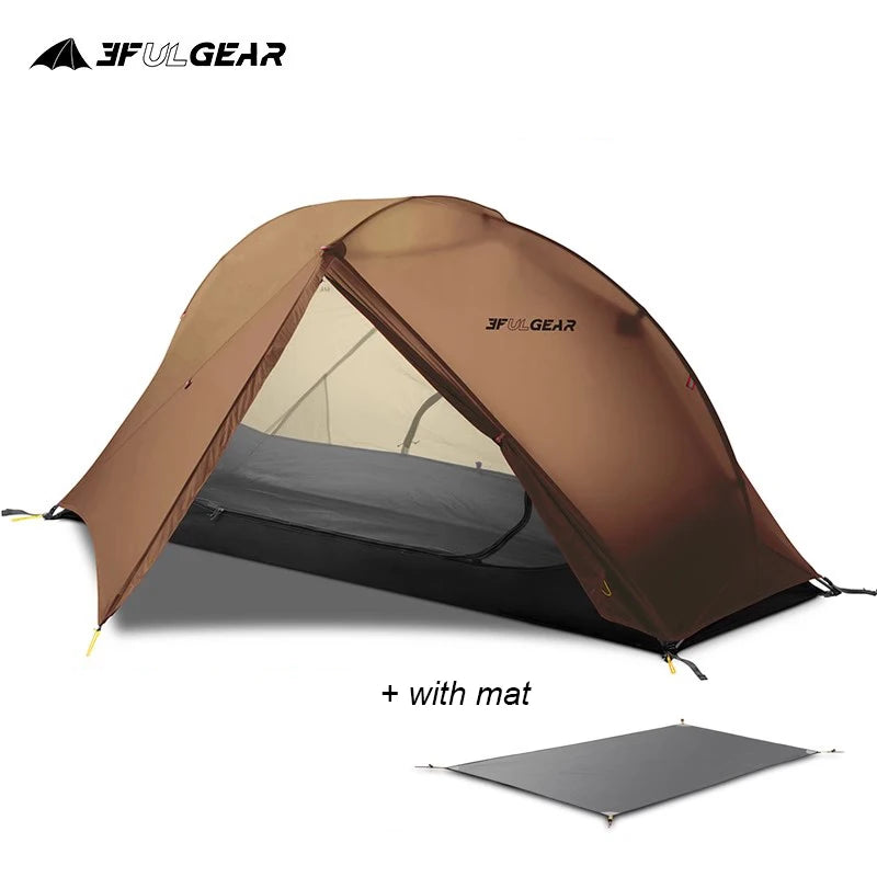 3F UL GEAR 1 Person Camping Tent Ultralight Waterproof Outdoor Travel Tent 15D Silicone Cycling Backpacking Hiking Tent With Mat