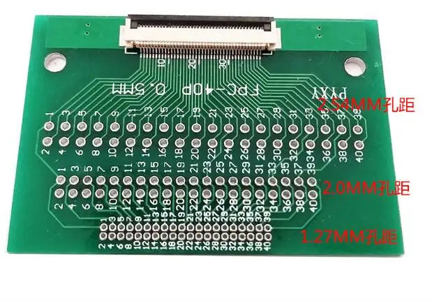 10pc 2.54/2.0/1.2 pitch FFC FPC 40PIN transfer board with connector FFC to DIP 2.54 TFT LCD panel With 0.5mm connector soldered