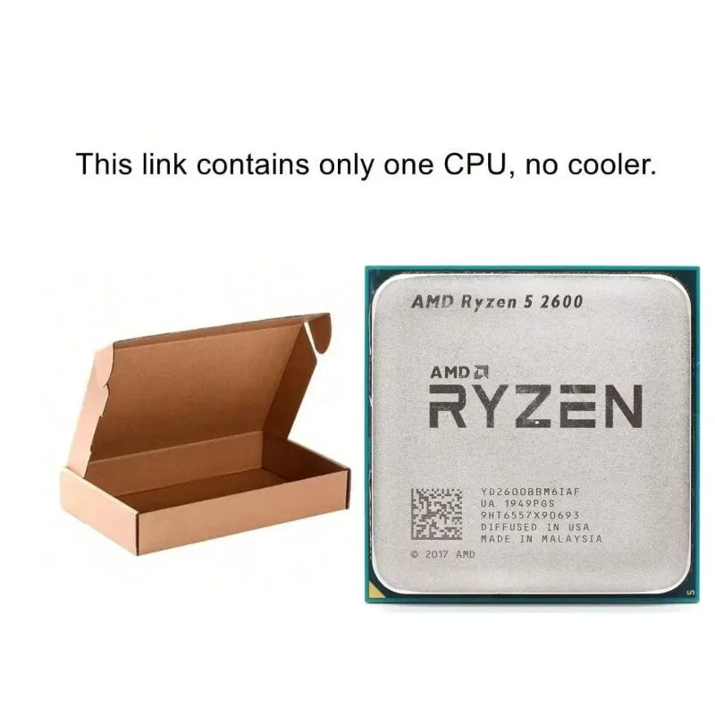 AMD 3.4GHz Base Frequency R5 2600 CPU 6 Core 12 Thread AM4 Socket Stable Performance Desktop Processor