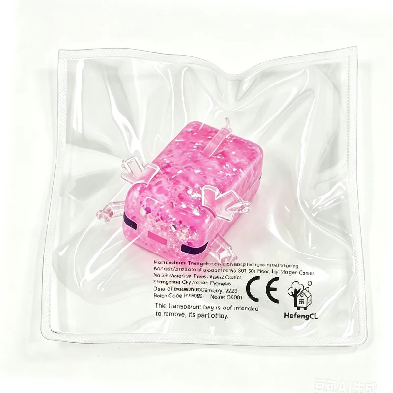 HefengCL Glitter Square Mini Axolotl Fidget Squishy TABA Maltose Sensory Stress Relief Toy Office Classroom Holiday Kids Gift