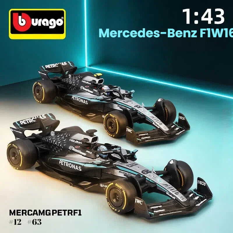 Bburago 2025 W16 Performance F1 1:43 Car Die Cast Vehicles Model Diecast Alloy Model Car Kids Toy Desktop Decor Birthday Gift