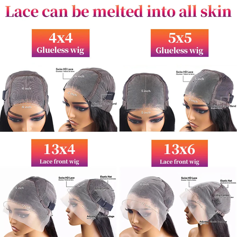 30 Inch Straight Human Hair Wigs 4x4 5x5 Glueless Bone Straight Lace Front Wigs 13x4 HD Lace Frontal Wigs For Black Women