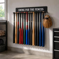14 Bats 14 Sports Equipment Storage Rack Carabiner Hook Wall Mount Sports Equipment Rack Metal Construction Space Saving