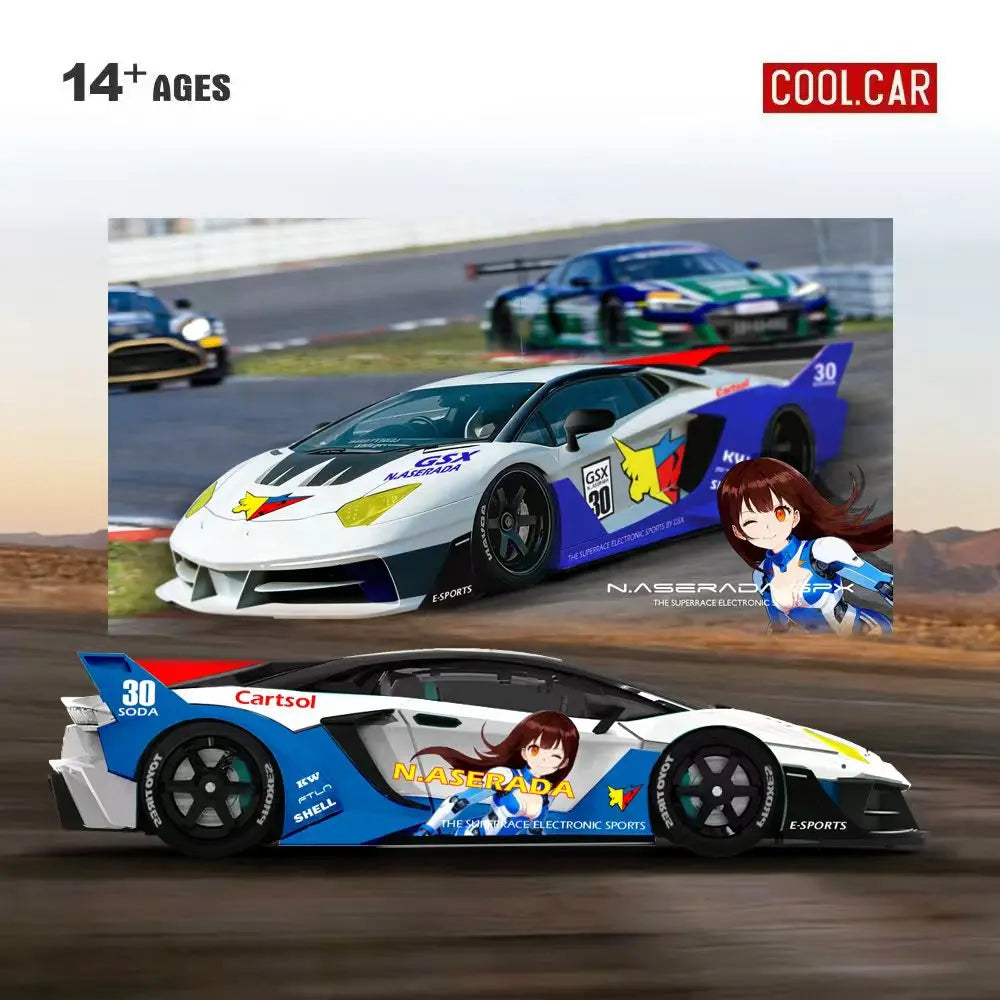 Cool Car 1:64 GTEVO Superrace Electronic Sports Painting Simulation Alloy Car Model for Collection&Display&Gift
