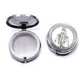 Retro Religious Jewelry Box Round Zinc Alloy Saint Benedict Jewelry Box Elegant Jewelry Storage Box Travel Storage