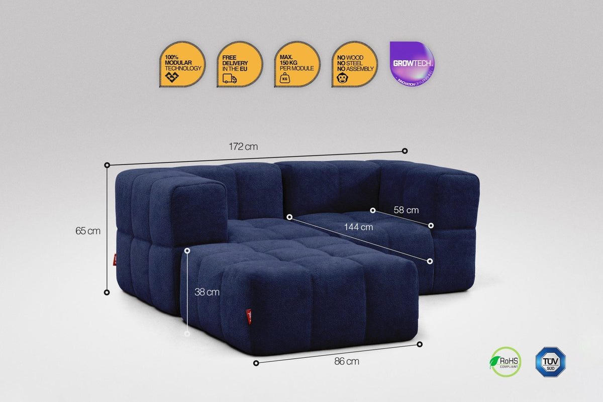 3 Teiliges Modulares Sofa – Blau